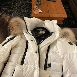 Sam down coat with fur trim